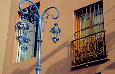 Beautiful street light in La Boca clipart