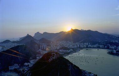 Sunset over Rio de Janeiro clipart