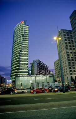 Berlin Potsdamer Platz at night clipart