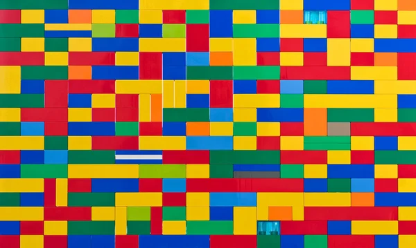 Colourful toy brick wall — Stock Photo, Image