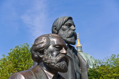 Statue of Karl Marx and Friedrich Engels clipart