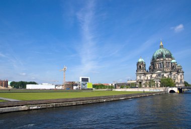 Berlins Dom, river Spree and the Schlossplatz clipart