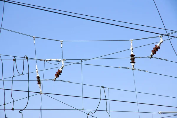 Overhead contact wires — Stock Photo, Image
