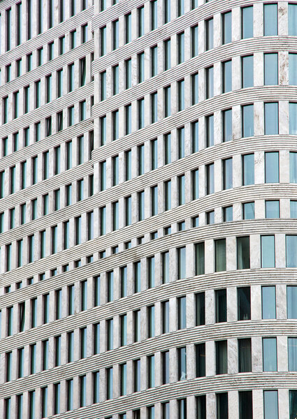 Facade of a modern building with lots of windows