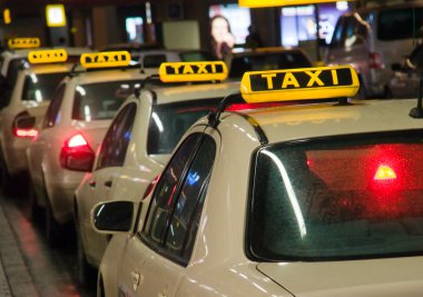 Taxis waiting at the airport clipart