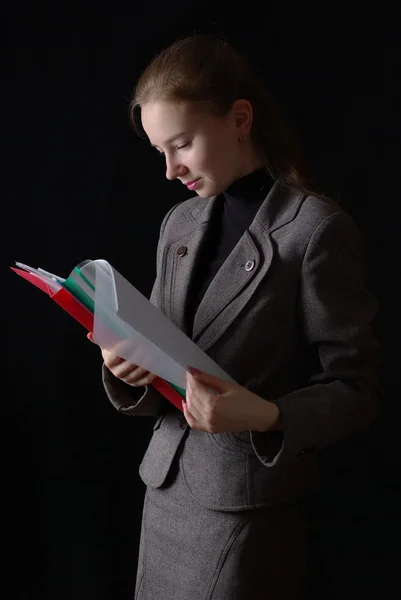 stock image Reading businesswoman