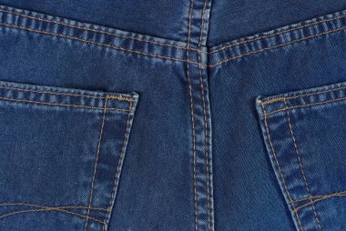 Blue jeans back pockets