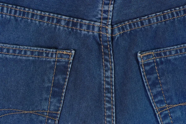 Poches arrière en jean bleu — Photo