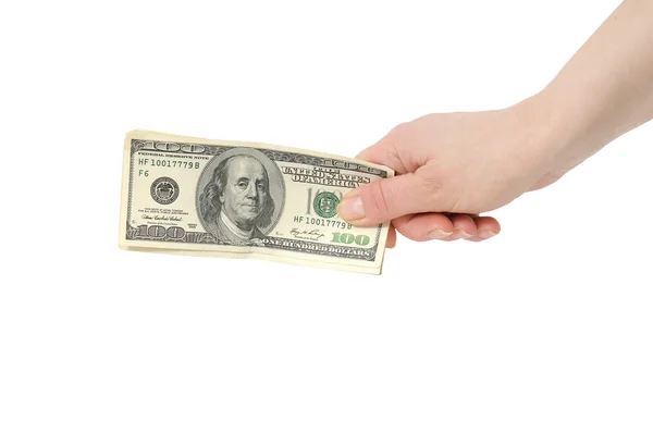 Δολάρια στο χέρι — Φωτογραφία Αρχείου