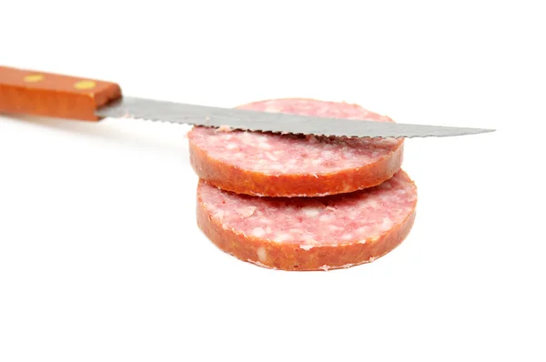 stock image Cut sausage