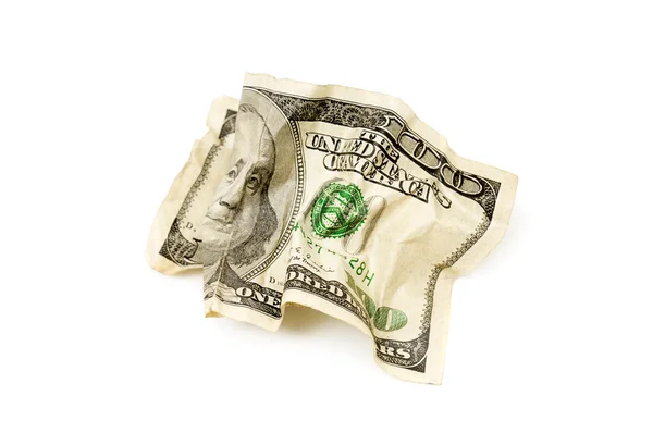 Смятые американские доллары — стоковое фото