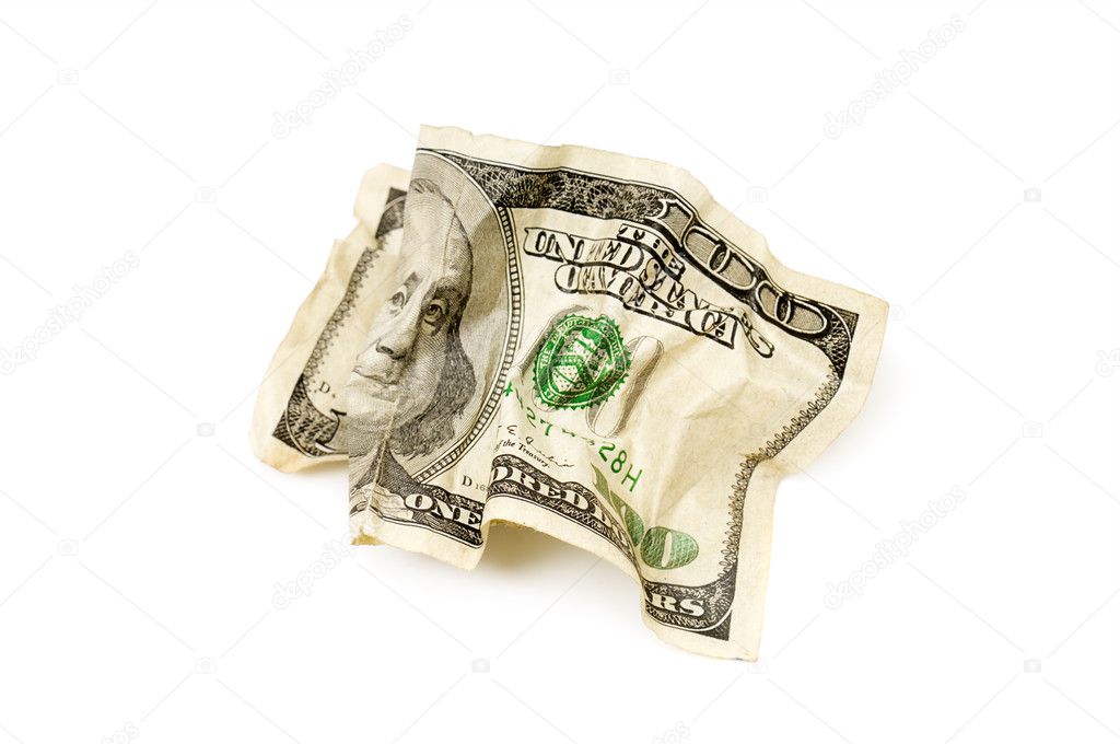 Crumpled american dollars