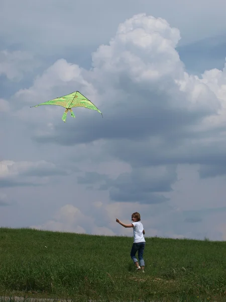 stock image Girl with a kite