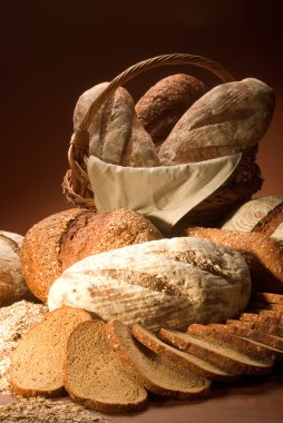 Assortment of baked bread clipart