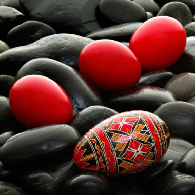 Romanian handmade decorated easter egg clipart