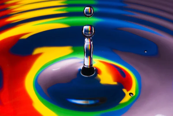 Vícebarevné vodní kapky — Stock fotografie