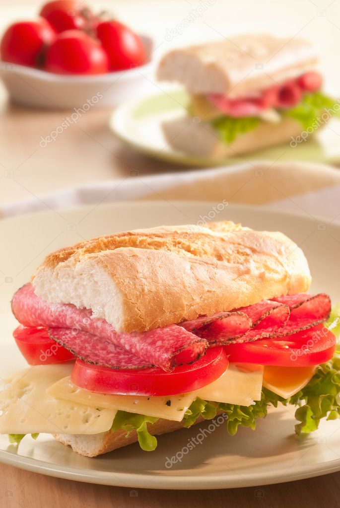 Baguette sandwich — Stock Photo © colorvsbw #3501746