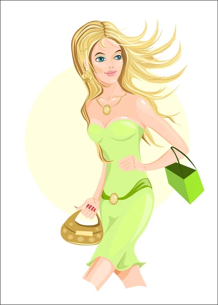 The young lady — Stock Vector