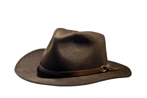 Sombrero fedora vintage en blanco — Foto de Stock