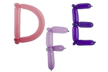 Twisted balloon fonts part of full set clipart