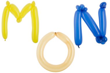 Twisted balloon fonts part of full set clipart