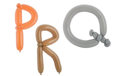 Twisted balloon fonts part of full set clipart