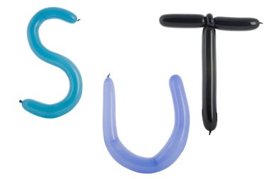 Twisted balloon fonts part of full set clipart