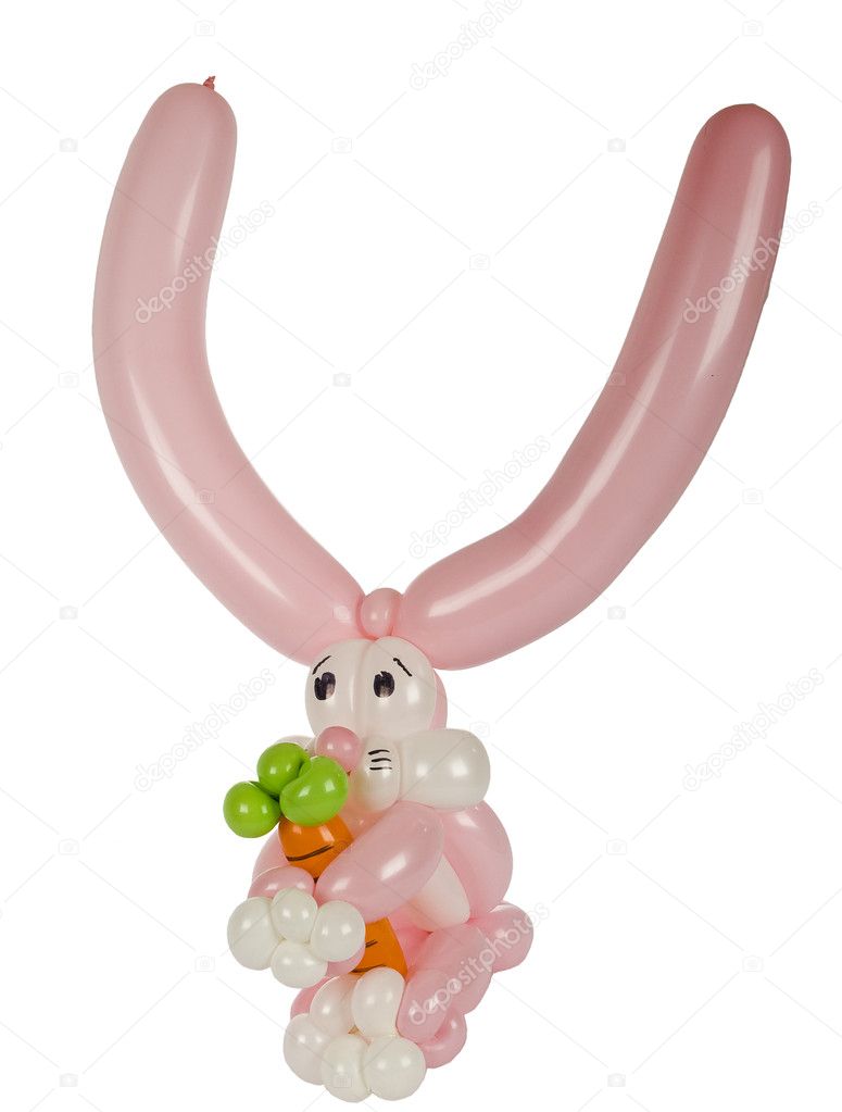 Balloon bunny isolated on white