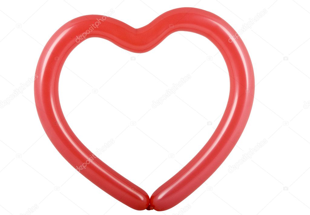 Balloon shaped into a heart