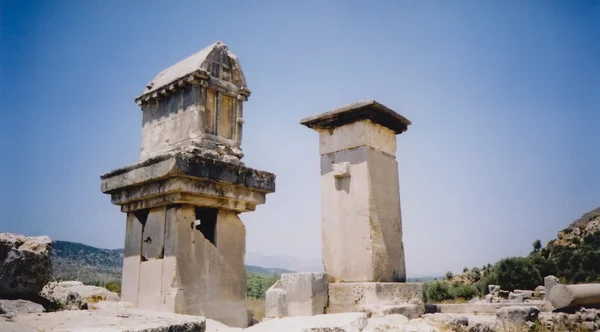 Xanthos ruïnes Harpij tower Turkije — Stockfoto