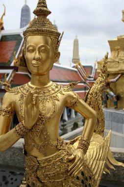 Golden kinnari bangkok grand palace clipart