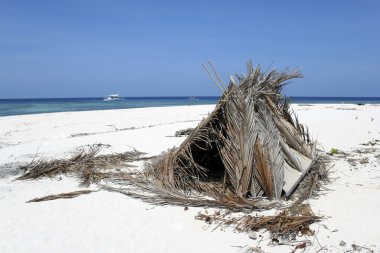 Desert island beach shelter clipart