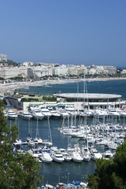 Cannes harbour yachts france clipart