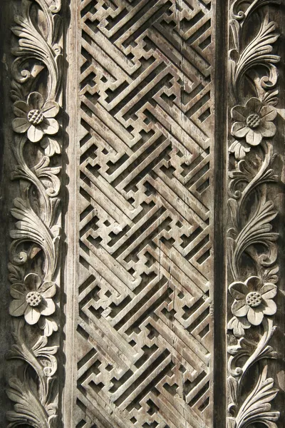 Μπαλινέζικο στιλ μοτίβο φόντου ξυλογλυπτική — Φωτογραφία Αρχείου
