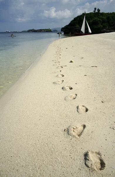 Footprints boracay — Stock Photo, Image