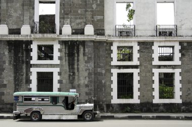 Intramuros jeepney public transport manila philippines clipart