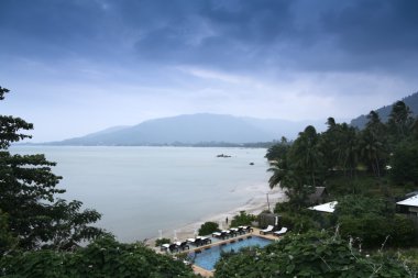 Lamai beach fırtınalı gökyüzü