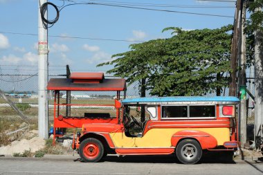 Clark jeepney public transport vehicle philippines clipart