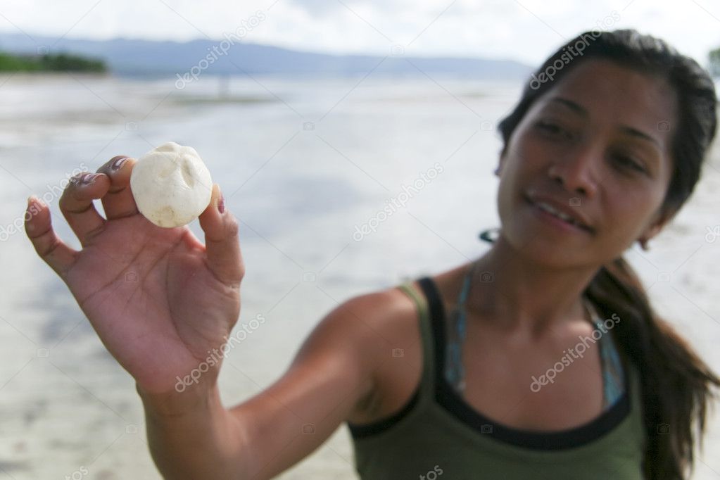 Girl with shell
