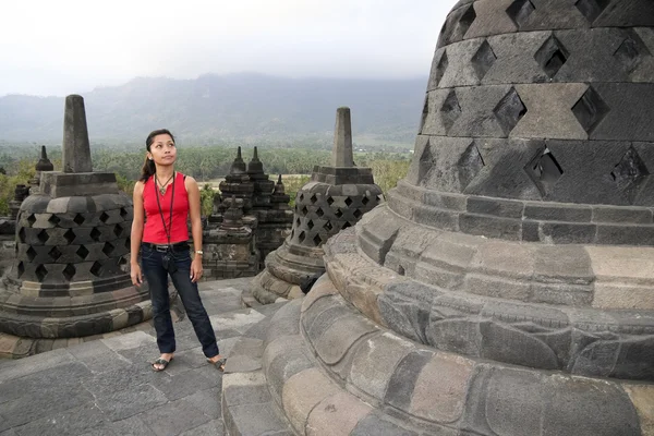 Borobudur dívka — Stock fotografie