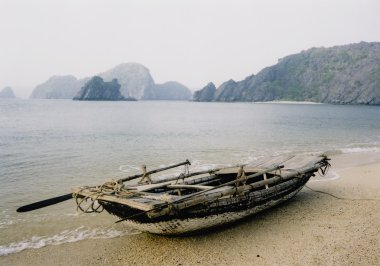 tradional kürek teknesi halong Körfezi