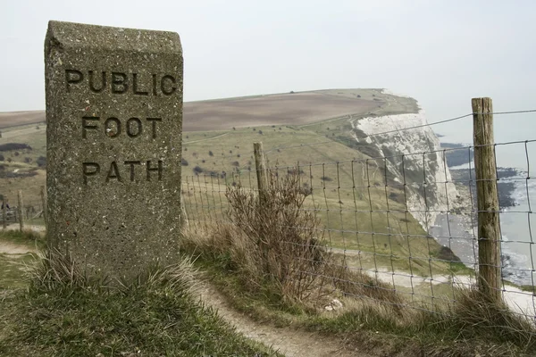 Public foot path dover white cliffs — Stock Photo, Image