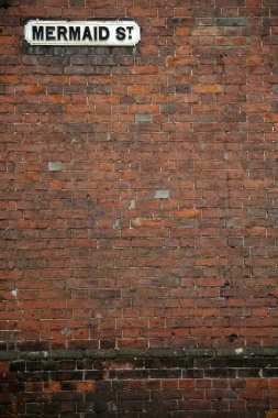 Mermaid street brick wall background clipart