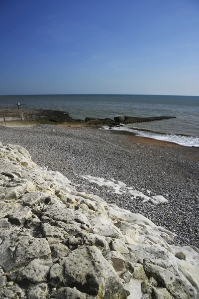 Sea wall seaford head sussex — Stock Photo, Image