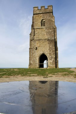 Glastonbury tor church ruins clipart