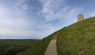 Glastonbury tor somerset countryside clipart