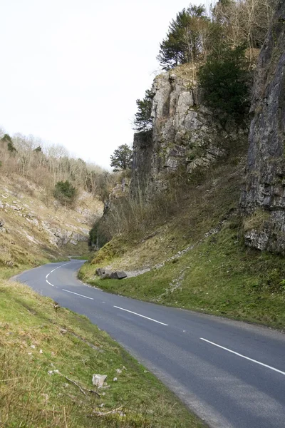 Чеддер ущелині дороги Сомерсет Англії — стокове фото