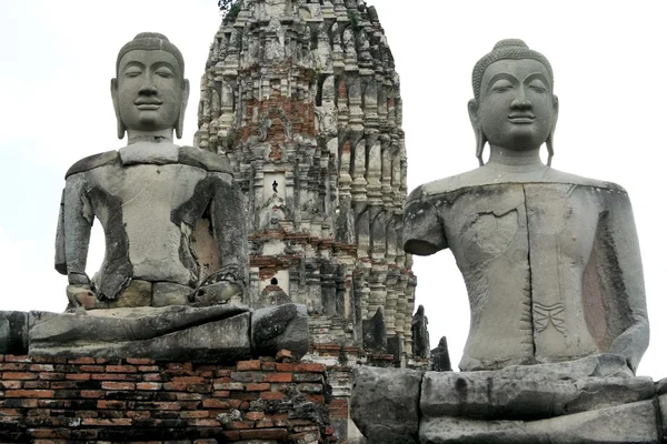 Budas del templo de Ayuthaya — Foto de Stock