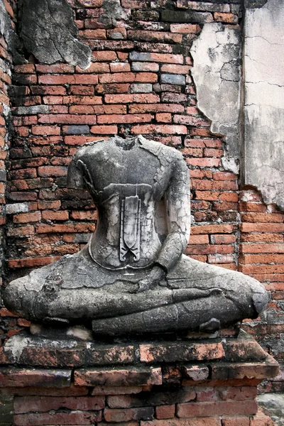 Ayuthaya buddha vägg — Stockfoto