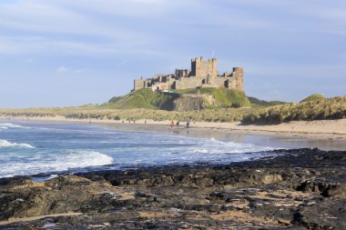 Bamburgh castle northumberland coast clipart